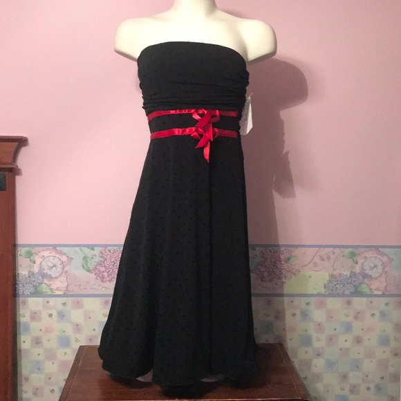 NWT Strapless Black Cocktail Dress Sz M - Picture 5 of 8
